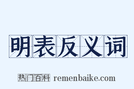 明表反义词是什么意思的图片